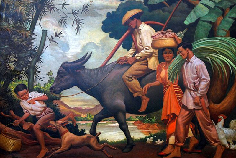 Image karya dari Vicente Alvarez Dizon (seniman Filipina) berjudul : "After the Day's Toil"